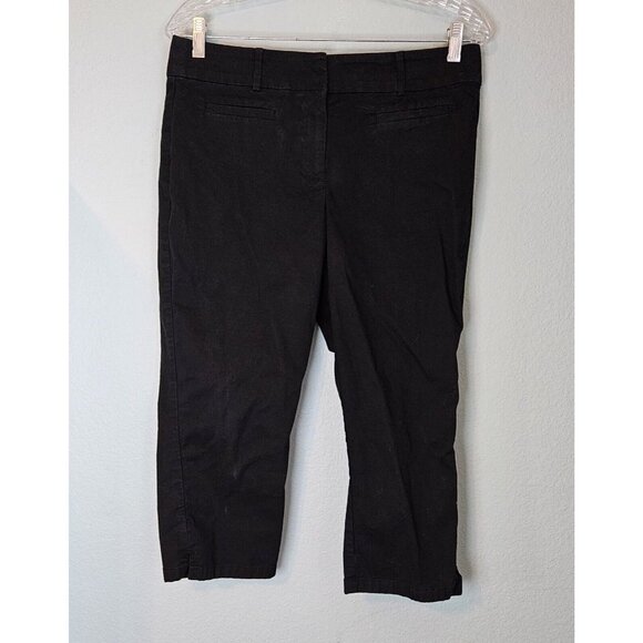 Ann Taylor Petite Curvy 8P Black Capri Pants Cotton Blend Stretch - Picture 6 of 6